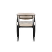 Set of 2 Beige and Black Armchair with Open Back