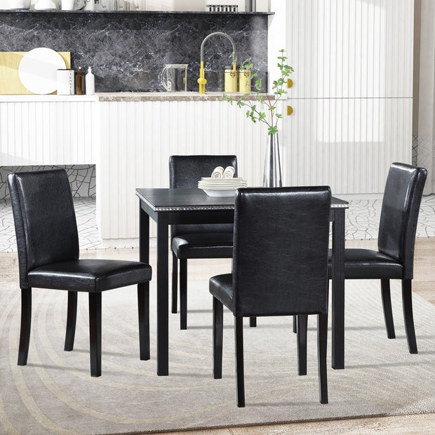 5 Piece Wooden Dining Table Set