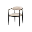 Set of 2 Beige and Black Armchair with Open Back