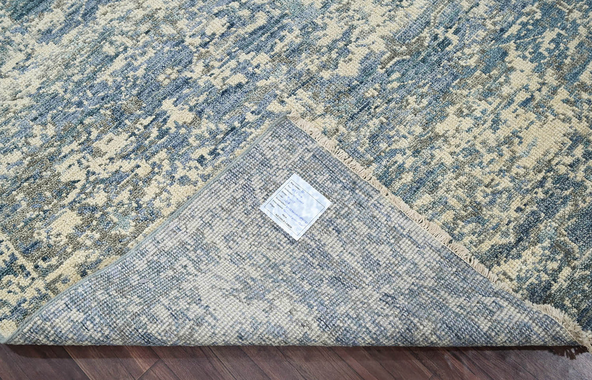 Multi Size Beige, Blue Hand Knotted 100% Wool Turkish Oushak Transitional Oriental Area Rug