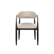 Set of 2 Beige and Black Armchair with Open Back